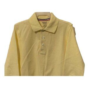 French Toast Boys School Uniform Size XS 4/5 Long Sleeve Pique Polo Yellow